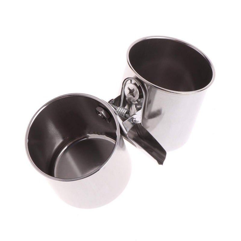 Litewoo Bird Perch with Feeder CupsBowls Stainless Steel Odorless with Holder Hanger for Outside Durable Water Food Dispenser for Parakeet Cockatiel Conure African Grey Macaw Cage Accessories (A-18CM) - Image 5